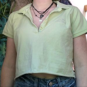 🧚🏼‍♂️light green crop polo tee
